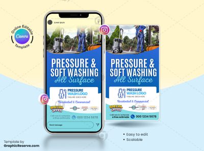 Pressure Washing Canva Instagram Story Banner