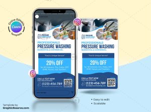Pressure Washing Canva Instagram Story Banner