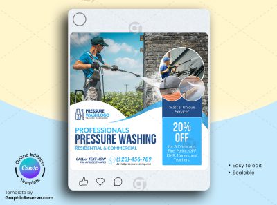 Pressure Washing Canva Social Media Banner