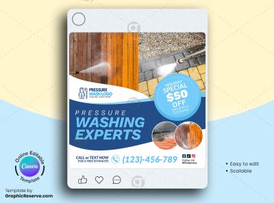 Pressure Washing Experts Canva Web Banner Design