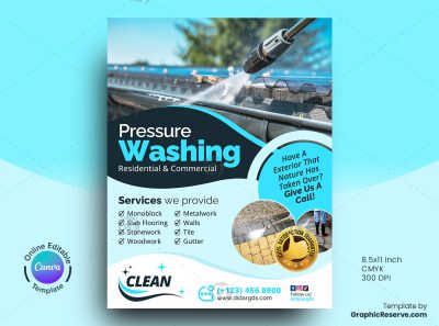 Pressure Washing Flyer Canva Template