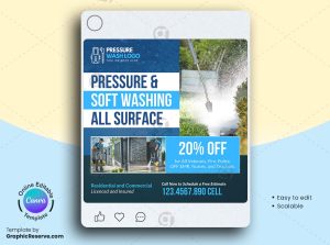 Pressure Washing Social Media Banner Design