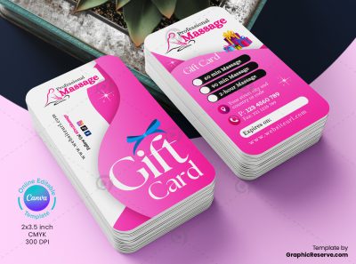 Pro Massage Gift Card Canva Template