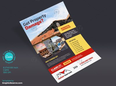 Property Damage Roofing Flyer
