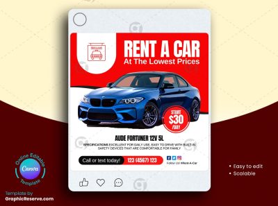 Rent A Car Instagram Post