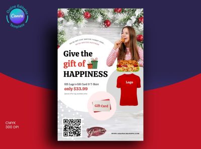 Restaurant Flyer for Christmas Holiday new year offer