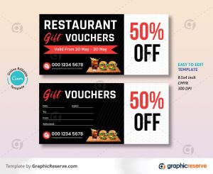 Restaurant Gift Vouchers Design Template
