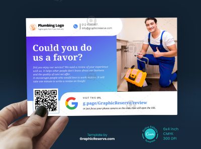 Review request postcard design template