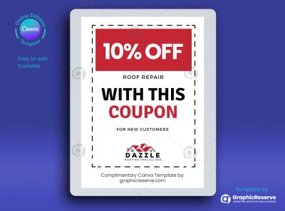 Roofing coupon design template free