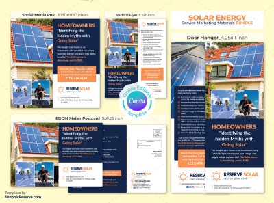 Solar Marketing Materials Canva Template Bundle 1v