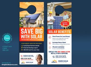 Solar door hanger canva template