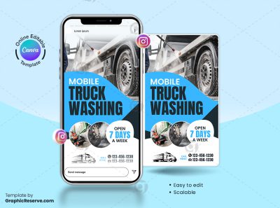 Truck Washing Canva Instagram Story Banner