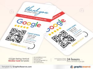 Vertical Business Review Card template by stockhero P1 2
