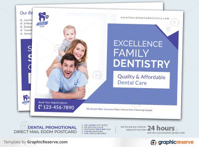 Dental Promotional EDDM Postcard by stockhero Dentistry Postcard Direct Mail EDDM Postcard Dental Postcard