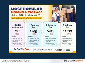 EDDM Postcard Design Template with Pricing Table