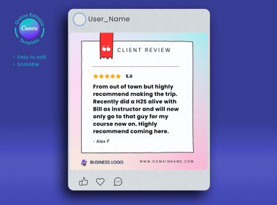 google review social media post