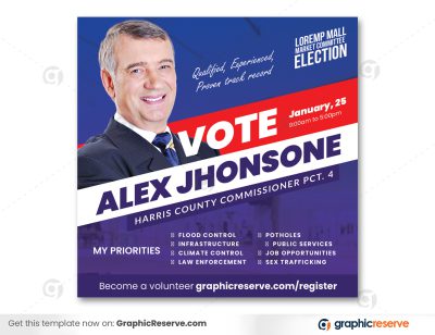 Political Campaign Election Flyer Canva Template - Graphic Reserve