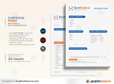 Recommended medical form template by stockhero on Graphic Reserve Referral form Recommendation form Medical form formmedical service list form